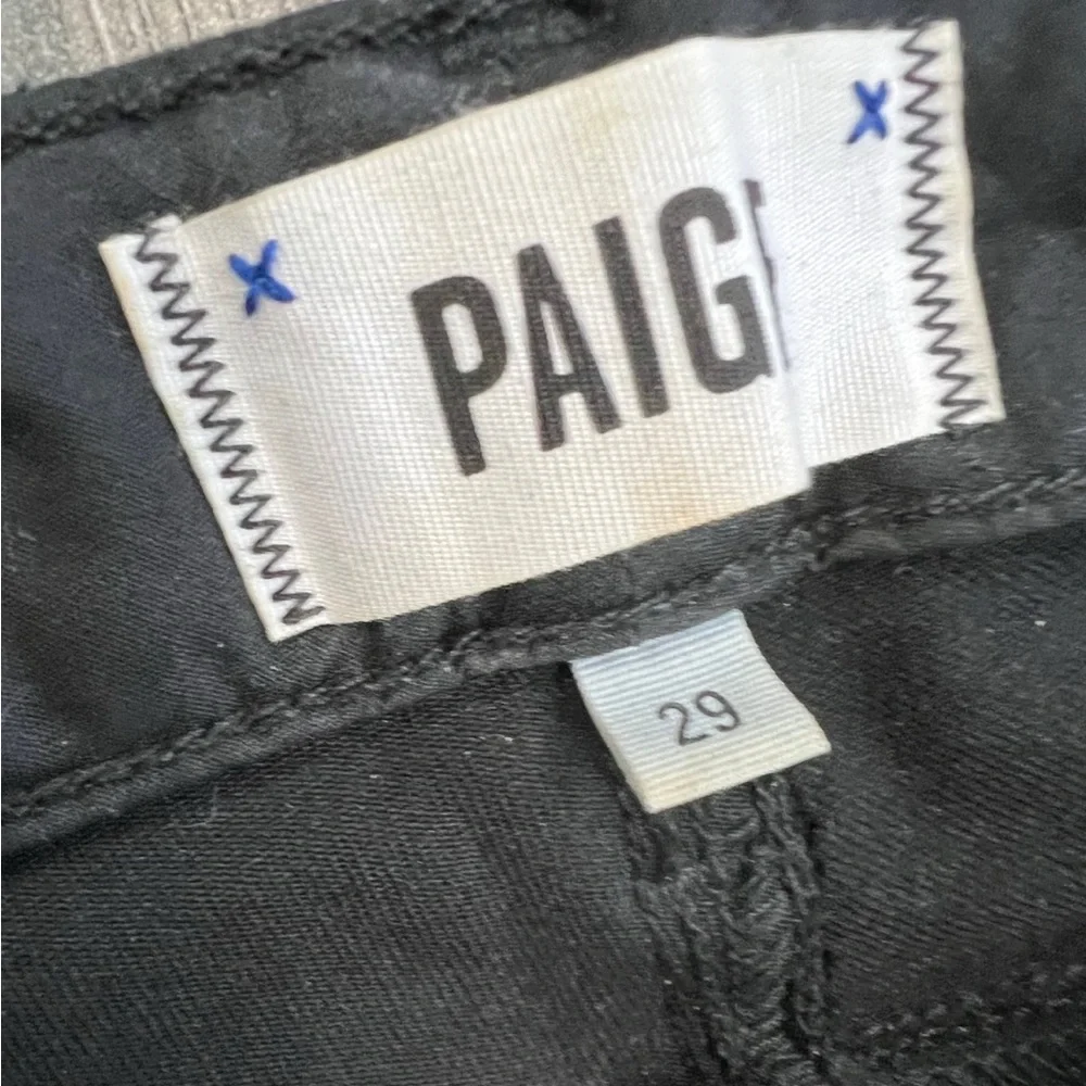 💥3/$50 PAIGE Edgemont Black Ultra Skinny Jeans with Moto Zipper Details | EUC